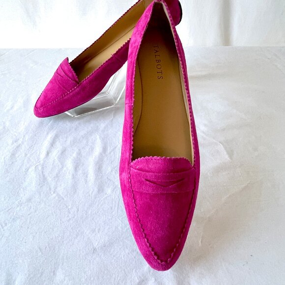 Talbots Francesca Keeper Driving Magenta Pink Suede Leather Loafers, Sz 8.5 LN! - Picture 15 of 15